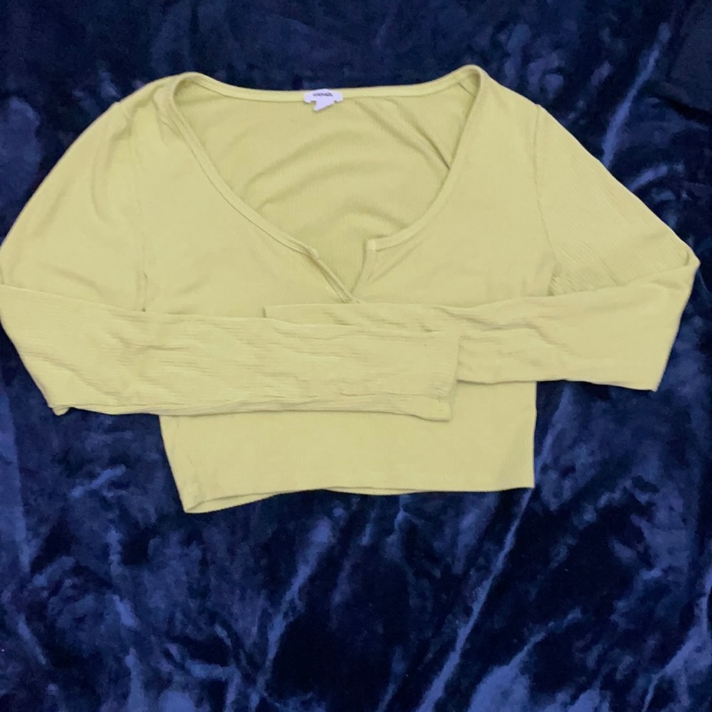 Neon cropped long sleeve top